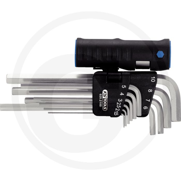Ks tools classic 3 in 1 binnenzeskant-winkelstiftschlüssel-satz, lang, 10-delig, 1,5-10 mm - door en door gehard