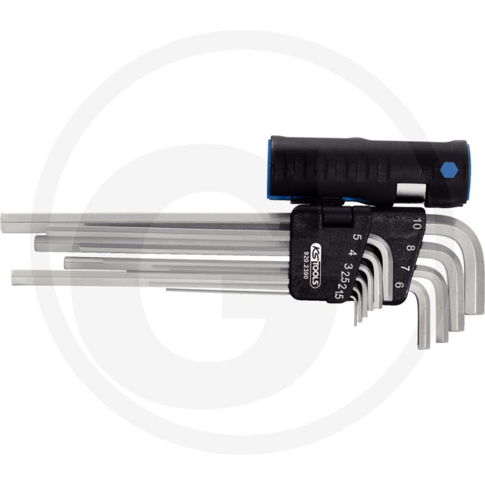 Ks tools classic 3 in 1 binnenzeskant-winkelstiftschlüssel-satz, extra lang, 10-delig, 1,5-10 mm - door en door gehard Ks tools classic 3 in 1 binnenzeskant-winkelstiftschlüssel-satz, extra lang, 10-delig, 1,5-10 mm - door en door gehard
