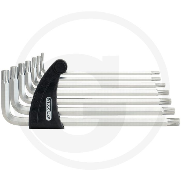 Ks tools classic ribe®-winkelstiftschlüssel-satz, lang, 7-delig, m4-m10, super chroom-vanadiumstaal, mat verchroomd Ks tools classic ribe®-winkelstiftschlüssel-satz, lang, 7-delig, m4-m10, super chroom-vanadiumstaal, mat verchroomd