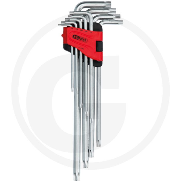 Ks tools tx-stern-winkelstiftschlüssel-satz mit bohrung, xl - extra lange ausführung Ks tools tx-stern-winkelstiftschlüssel-satz mit bohrung, xl - extra lange ausführung