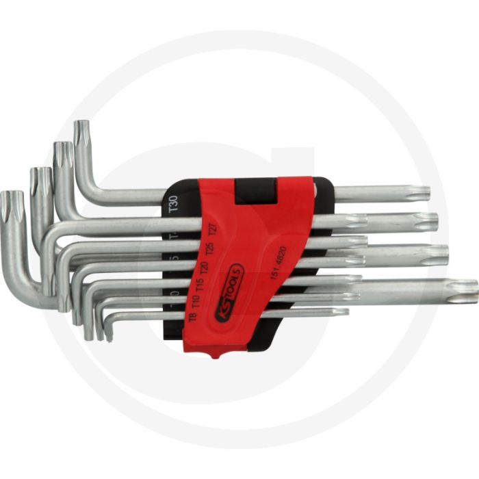 Ks tools tx-stern-winkelstiftschlüssel-satz mit bohrung, la. - lange ausführung, durchgehend gehärtet Ks tools tx-stern-winkelstiftschlüssel-satz mit bohrung, la. - lange ausführung, durchgehend gehärtet