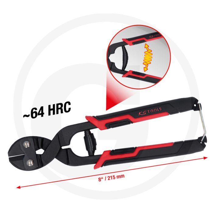 Ks tools mini bolzenschneider selbstlösend 8" - schneidleistung ~64 hrc Ks tools mini bolzenschneider selbstlösend 8" - schneidleistung ~64 hrc