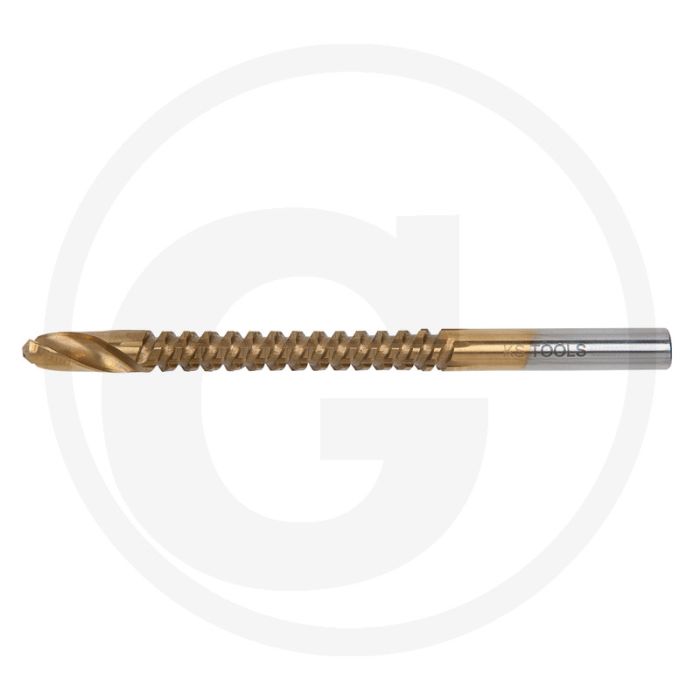 Ks tools hss-tin freesboor 6 mm - tin-coating, 118° punt, geschikt voor dunwandige materialen Ks tools hss-tin freesboor 6 mm - tin-coating, 118° punt, geschikt voor dunwandige materialen