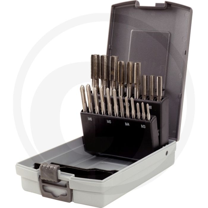 Ks tools hss handgewindebohrer-set m im kunststoffkoffer 21-teilig, m3-m12 - edelstahl, din 352 konform