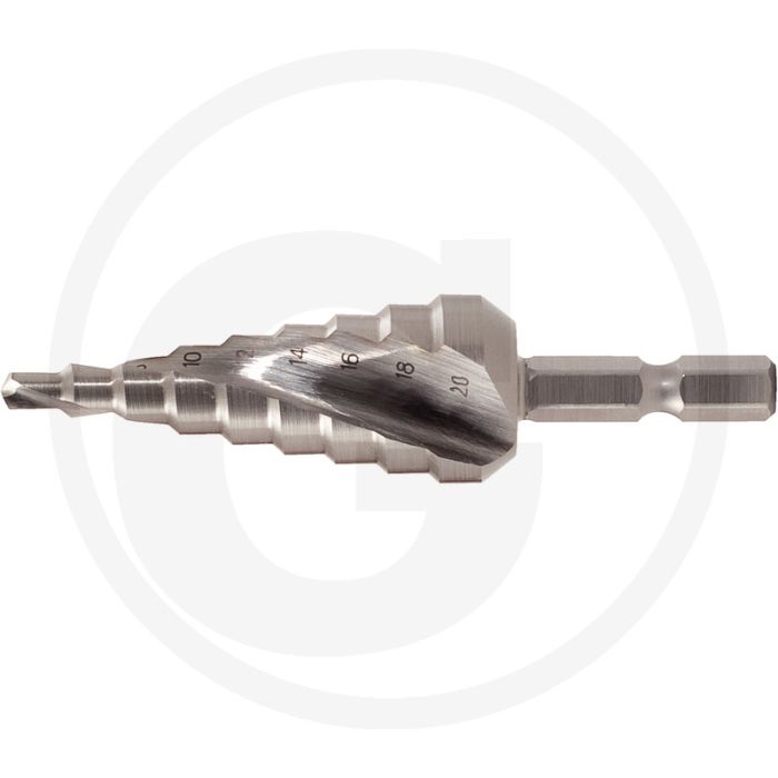 Ks tools 1/4" hss stappenboor-bit, Ø 4-12 mm, 118° spitshoek, 9 stappen