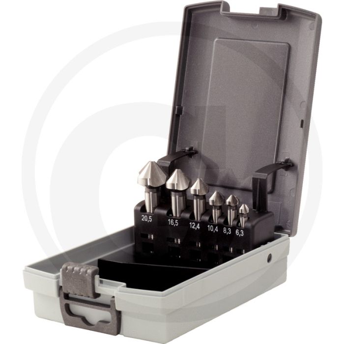 Ks tools hss verzinkboor-set 90° 6-dlg in kunststofcassette, 6,3-20,5 mm - rechtssnijdend, 90° senkwinkel, 3 schneiden Ks tools hss verzinkboor-set 90° 6-dlg in kunststofcassette, 6,3-20,5 mm - rechtssnijdend, 90° senkwinkel, 3 schneiden