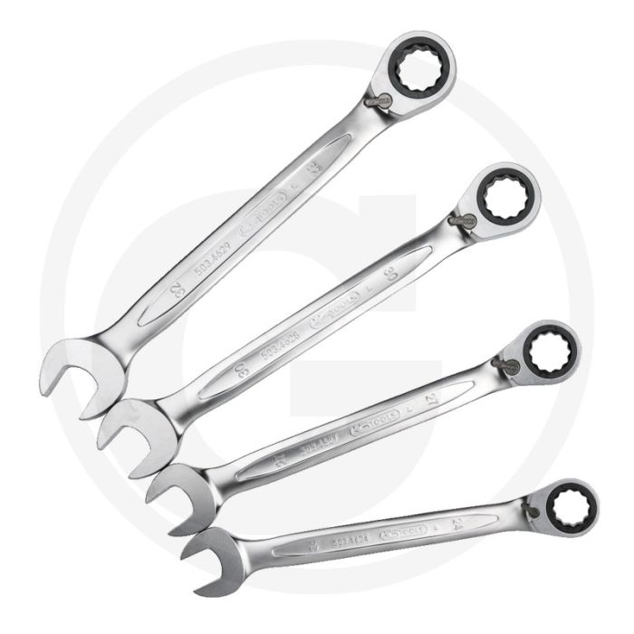Ks tools gearplus® ratelringsteeksleutelset, omschakelbaar, 4-delig, 24-32 mm, 72 tanden Ks tools gearplus® ratelringsteeksleutelset, omschakelbaar, 4-delig, 24-32 mm, 72 tanden