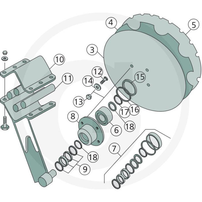 Eggeschijf glad 510mm Ø 20" dikte 5mm buiging 55mm