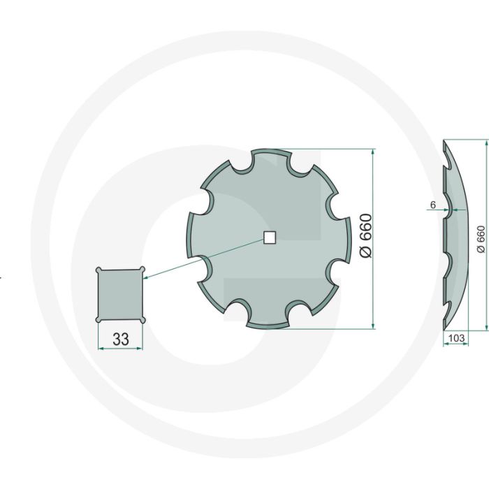 Eggeschijf getand 660 x 6 getand, Ø: 660 x 6 mm - 10 tanden