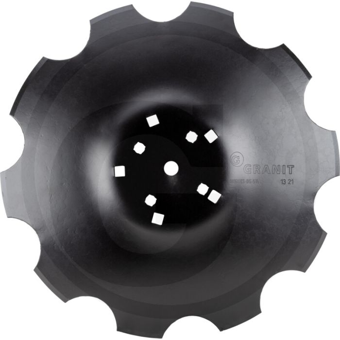Eggeschijf getand Ø: 510 x 4 mm steek-Ø buiten: 150 mm steek-Ø binnen: 110 mm gat-Ø: 15 mm / 21 mm vierkant: 13,5 mm / 15 mm - buiten-Ø: 510 mm