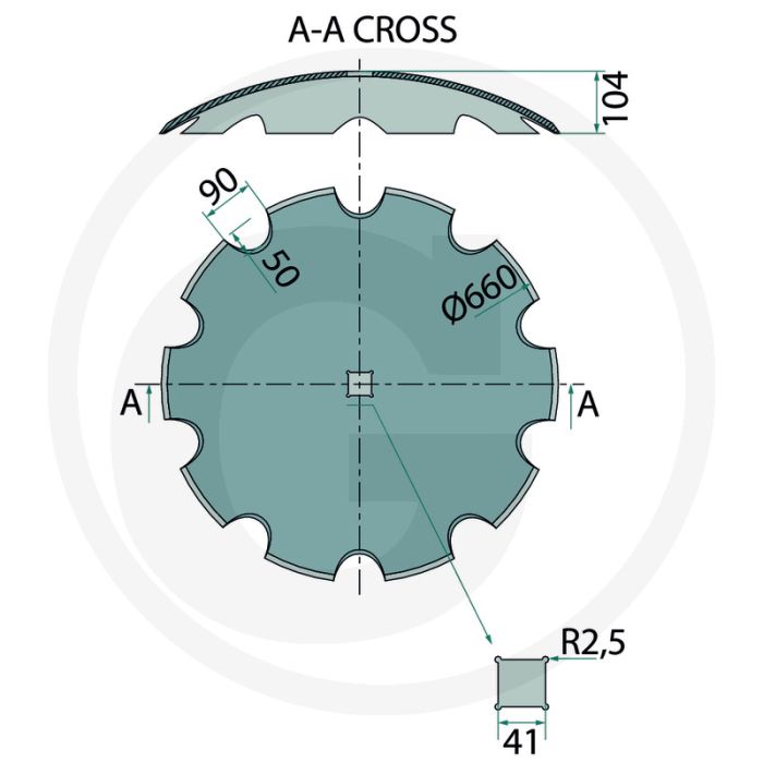 Eggeschijf getand, Ø: 660 x 8 mm - 10 tanden