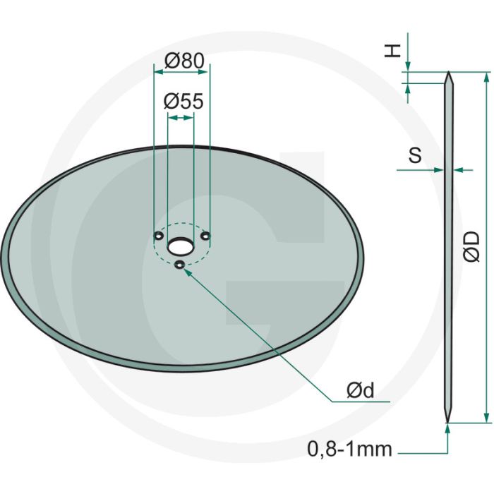 Coupleur à disque lisse, Ø : 250 x 4 mm - Ø extérieur : 250mm