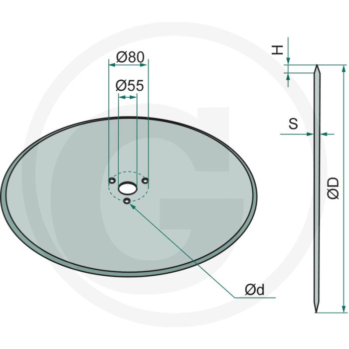 Schijfkouter glad, Ø: 300 x 5 mm - buiten-Ø: 300mm