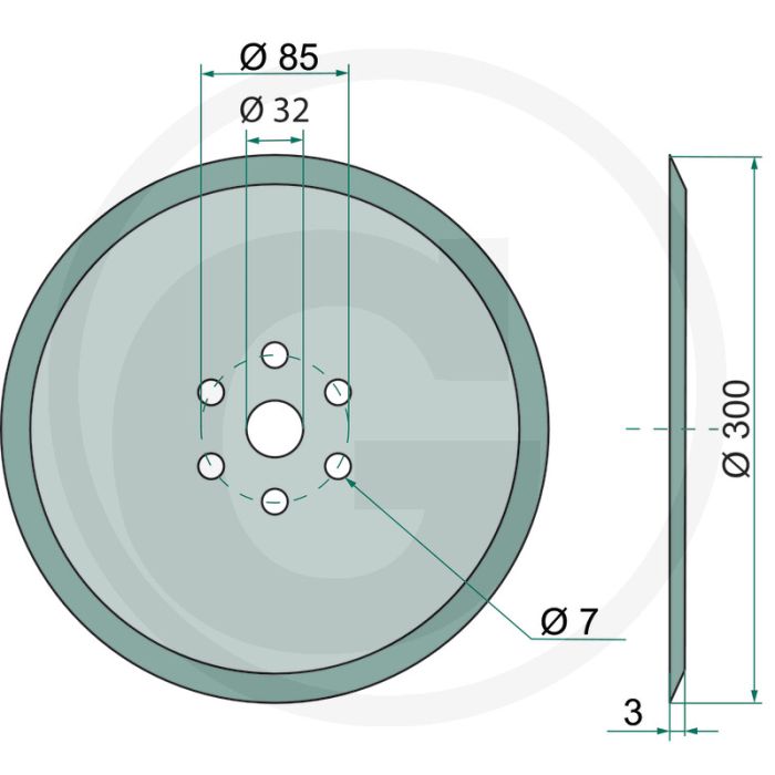 Coupleur à disque lisse, Ø : 300 x 3 mm - Ø extérieur : 300mm, épaisseur : 3mm