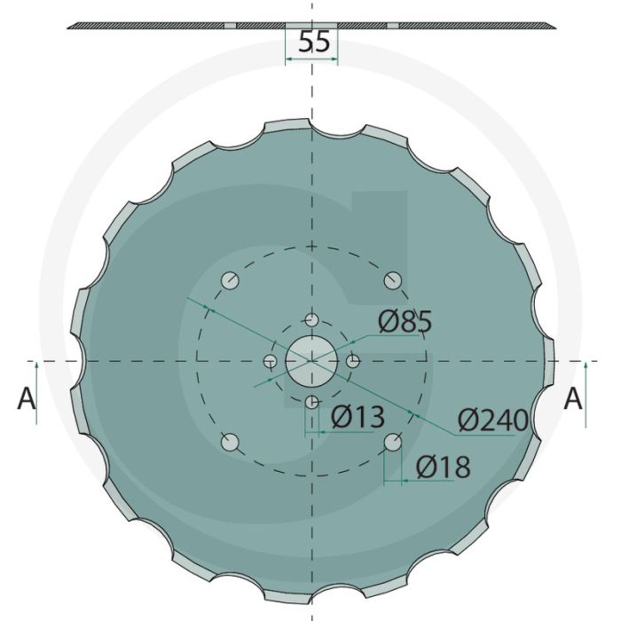 Zaaischijf getand - buiten-Ø: 508mm