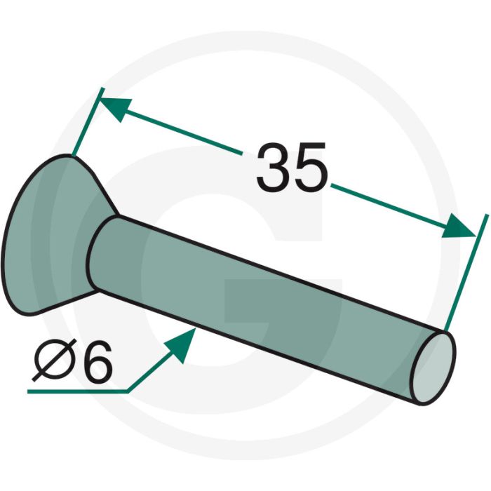Klinknagel pakket met ca. 60 stuks, 6 x 35 din 661 - roestvrij staal