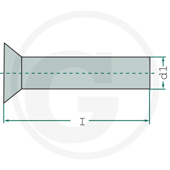 Klinknagel pakket met ca 50 stuks, 6 x 42 din 661 - 6 mm diameter