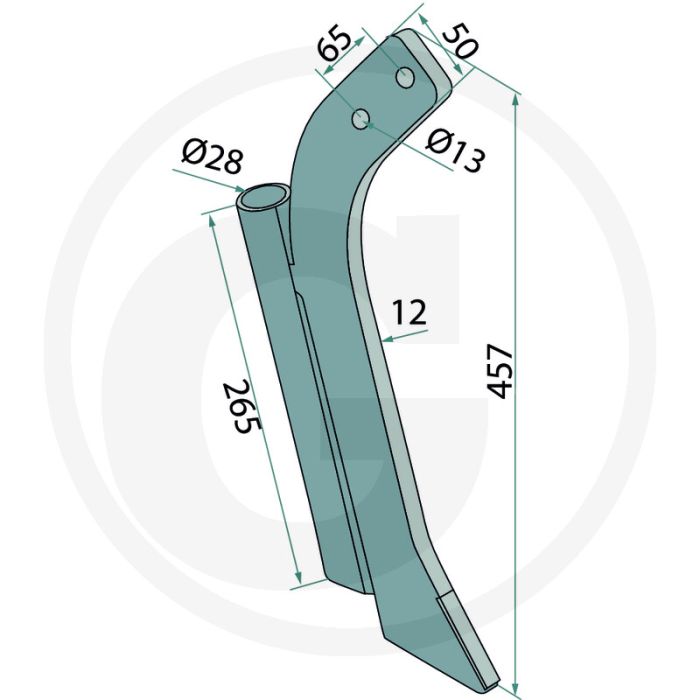 Heavy duty schaarpunt met hardgesoldeerde hardmetalen slijtplaat - type: cayena 6001 Heavy duty schaarpunt met hardgesoldeerde hardmetalen slijtplaat - type: cayena 6001