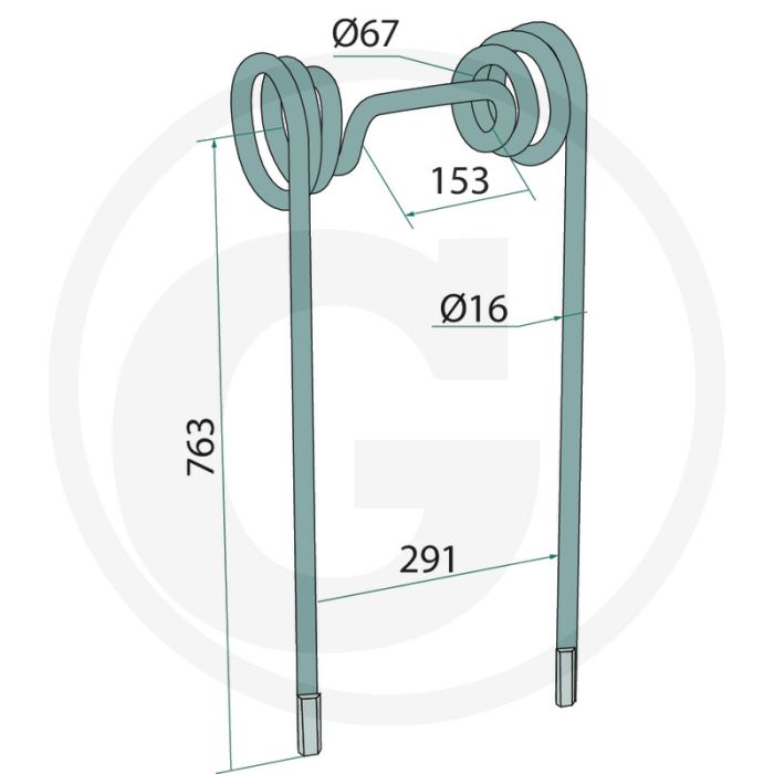 Heavy duty eggetand 16mm dikte 763mm lengte pn, pe