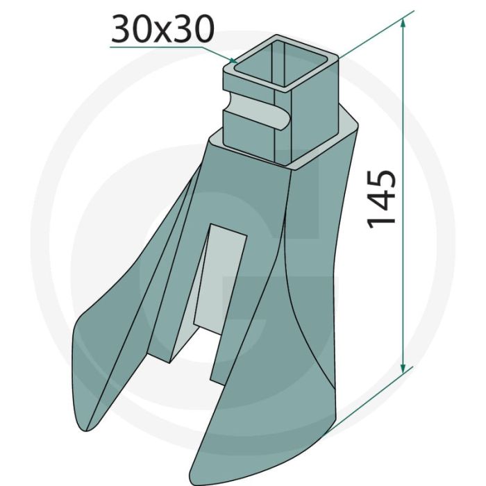 Zaadinjector 145mm lengte 30x30 vierkant