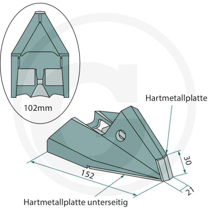 Schaarpunt vos-systeem - tungsten carbide coating