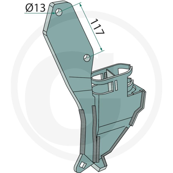 Houder, linker uitvoering - gat-Ø 13mm