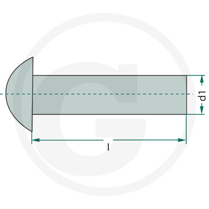 Klinknagel, bolkop pakket met ca 60 stuks, 6 x 30 din 660 - 6mm diameter