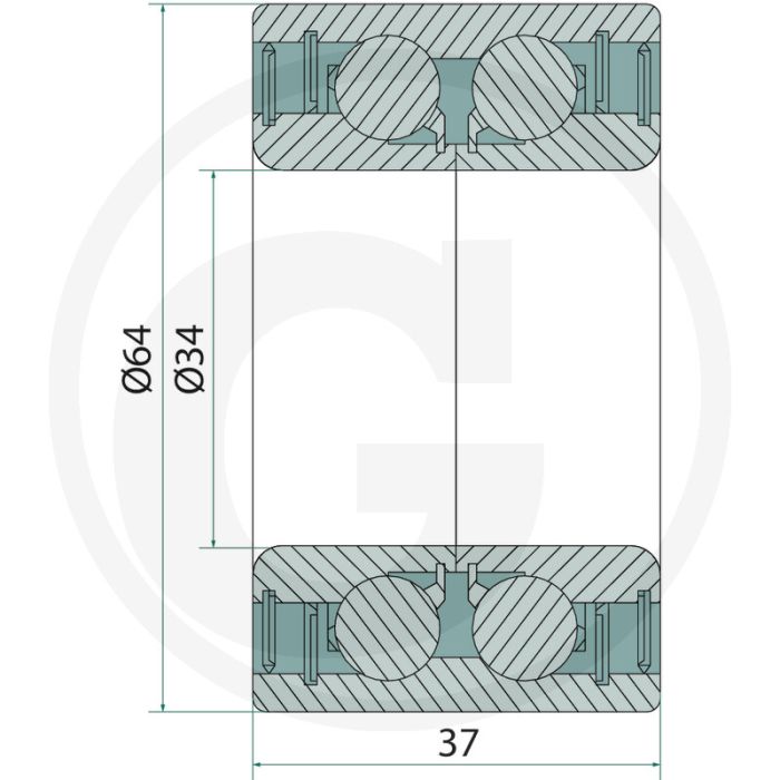 Lager Ø: 64 x 34 x b37 - type: airseeder