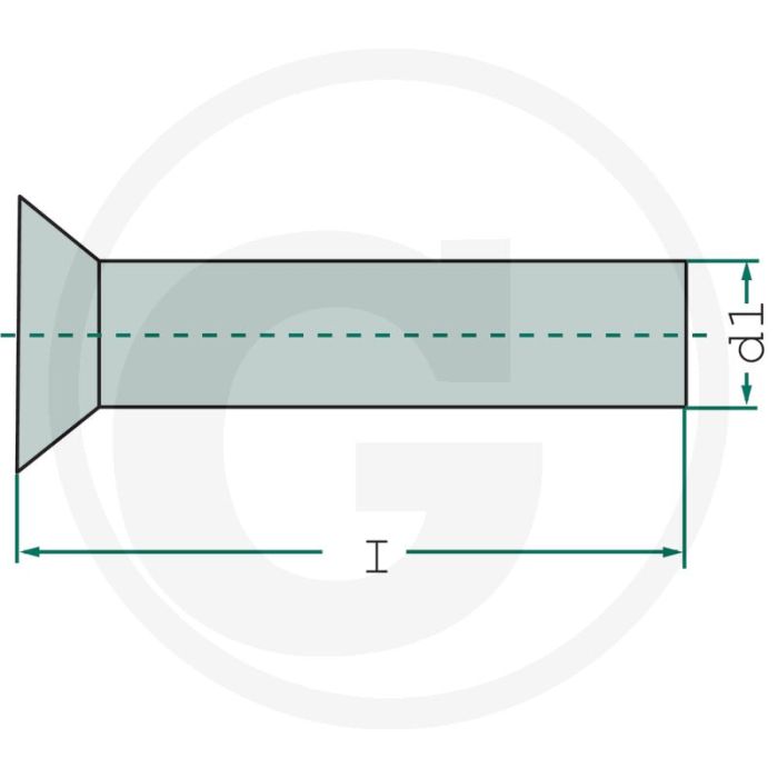 Klinknagels, verzonken kop pakket met ~100 stuks - Ø d 5mm, din 661, lengte 25mm, staal
