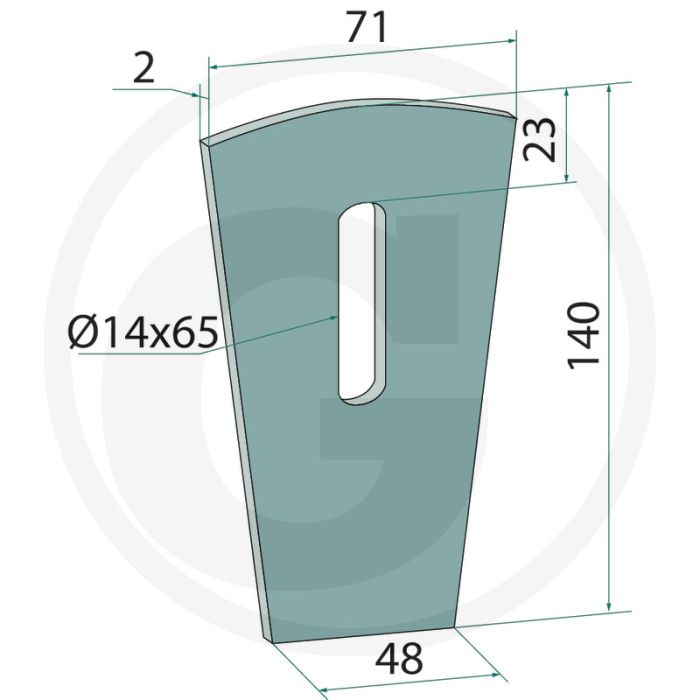 Afstrijker kosma 2mm 140mm 14x65mm