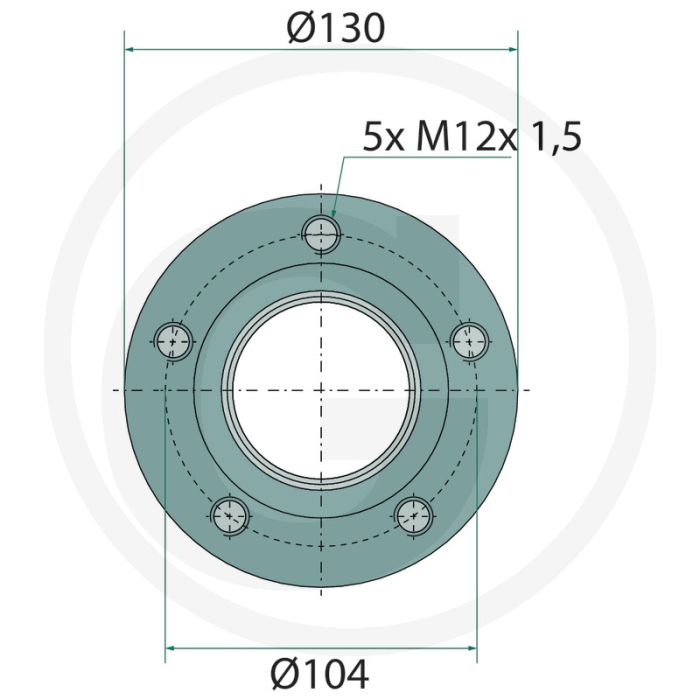 Boîtier de roulement pour fraise type : msc Ø130mm 5 x m12x1.5