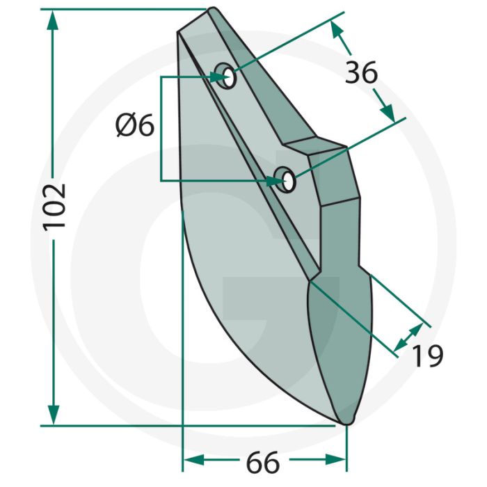 Kouterpunt - lemken (hassia) - standaard zaaitechniek - breedte 25 cm