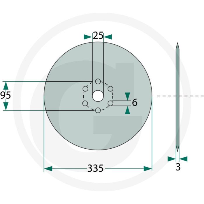 Zaaischijf Ø: 335 x 3 mm - type: eurodrill