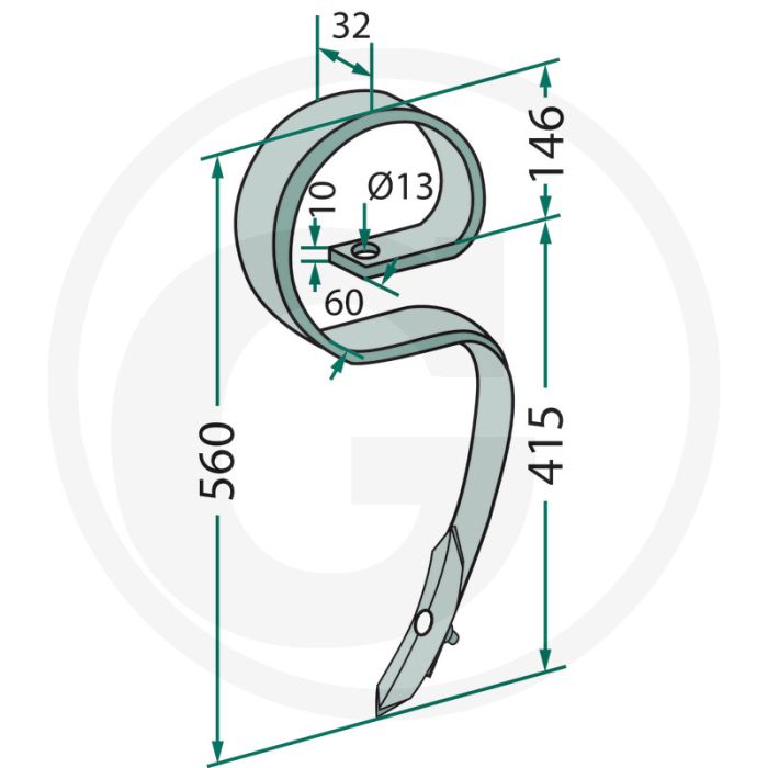 Tand standaard - type: rapid - 32 x 10 mm