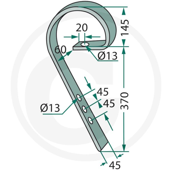 Sleepbalktand cb rapid 45 x 10 mm