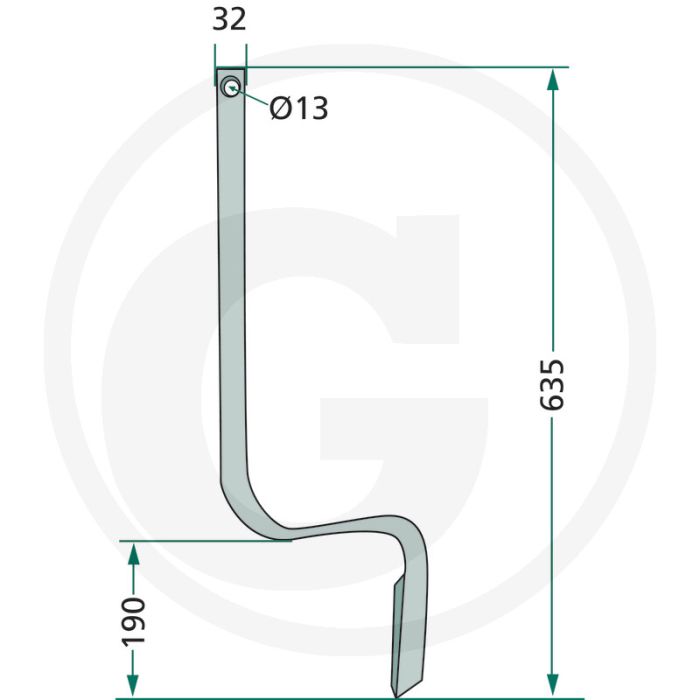 Sporenwissertand kort vierkant 32x10 mm