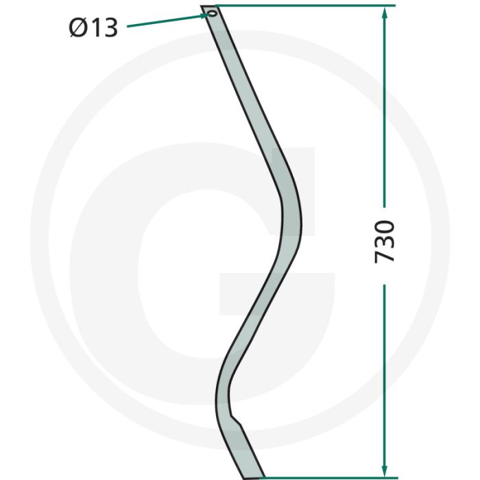 Sporenwissertand lang vierkant 32x10 mm