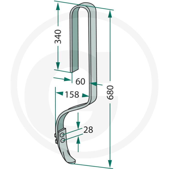 Dent complète avec ciseau - matériau/dimensions : 32 x 10 mm