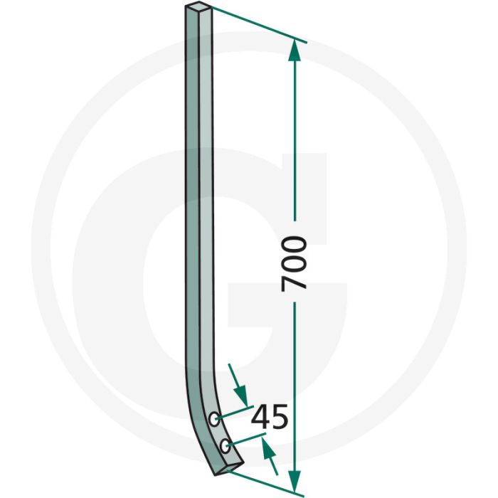 Tand - vierkant 25 x 25 mm - behoud de kwaliteit van je grondbewerking