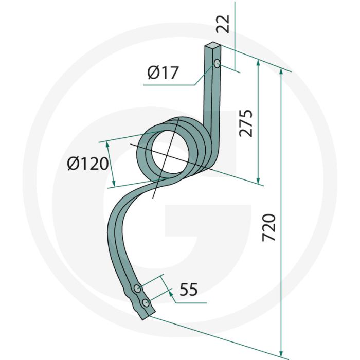 Tand vierkant (mm): 25 x 25