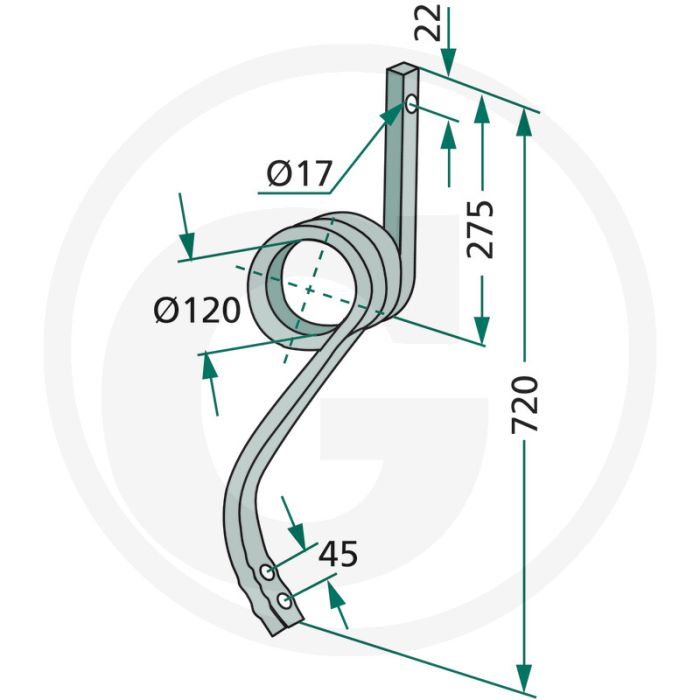 Tand - vierkant 25 x 25 mm