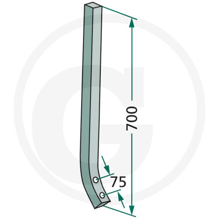 Tand - vierkant (mm): 35 x 35