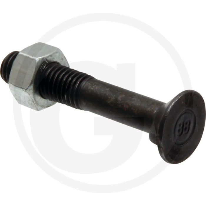 Boulon de charrue 8.8 - 70mm - m12 x 1.75 - din 11014 - rond avec 2 cames