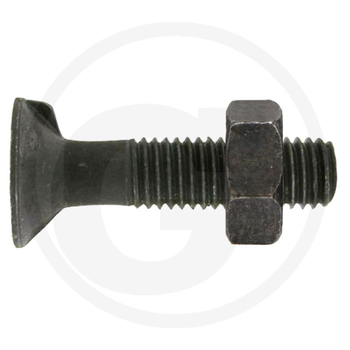 Boulons de charrue avec écrou - classe de qualité : 10.9, longueur : 70mm, filetage : m16x2, din : 604
