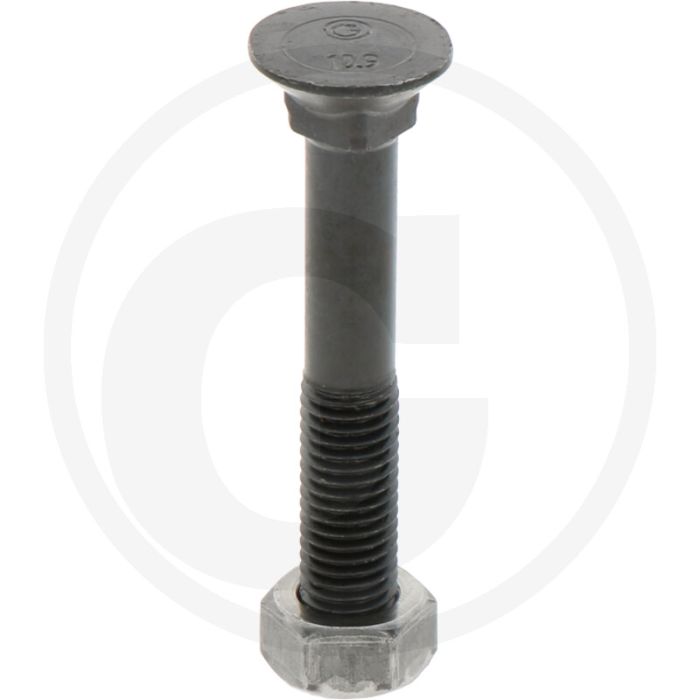 Boulon de charrue m12 x 80 mm, din 608, 10.9 - rond avec tête carrée