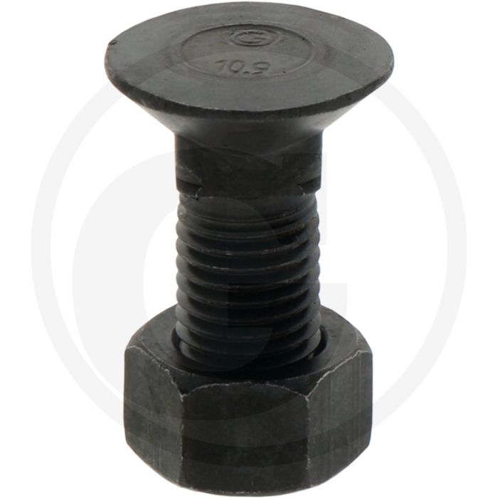 Boulon de charrue m16x40-10.9-din608, rond avec tête carrée, l=40mm