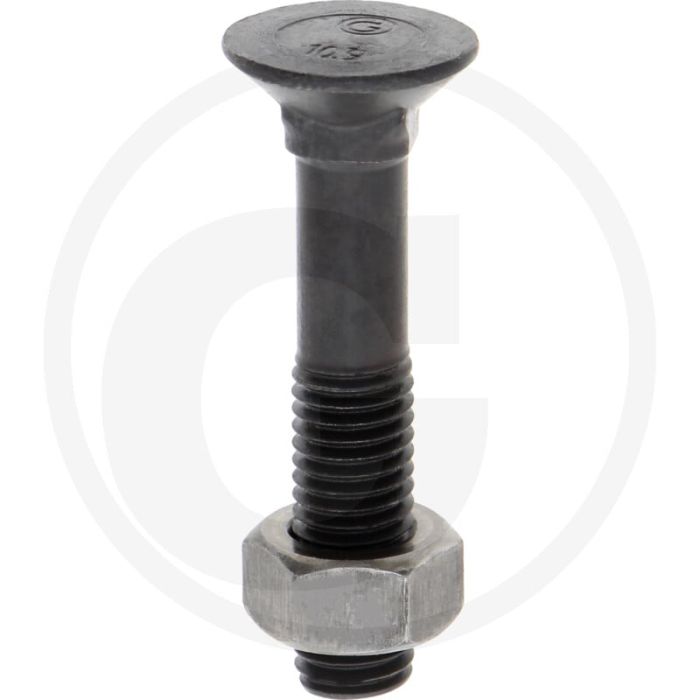 Boulon de charrue m12x65 din 608 - acier, 10.9, rond avec tête carrée
