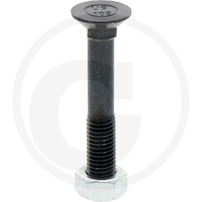 Ploegbout 75mm m12 x 1,75 din 608 10.9 rond met vierkante kop