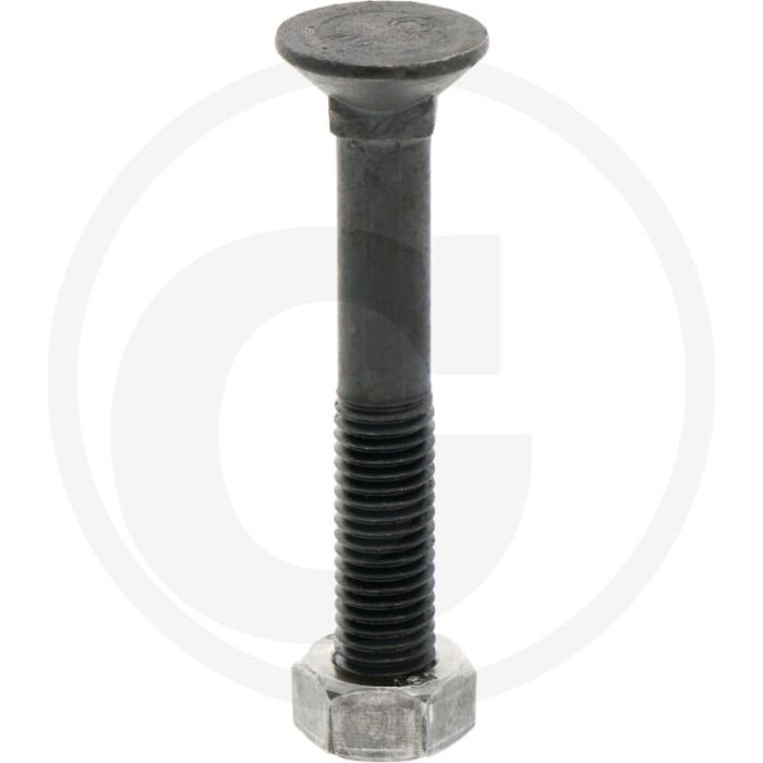 Ploegbout met zeskantmoer kwaliteitsklasse 10,9 l85 m12 x 1,75 din 608 rond met vierkant 24