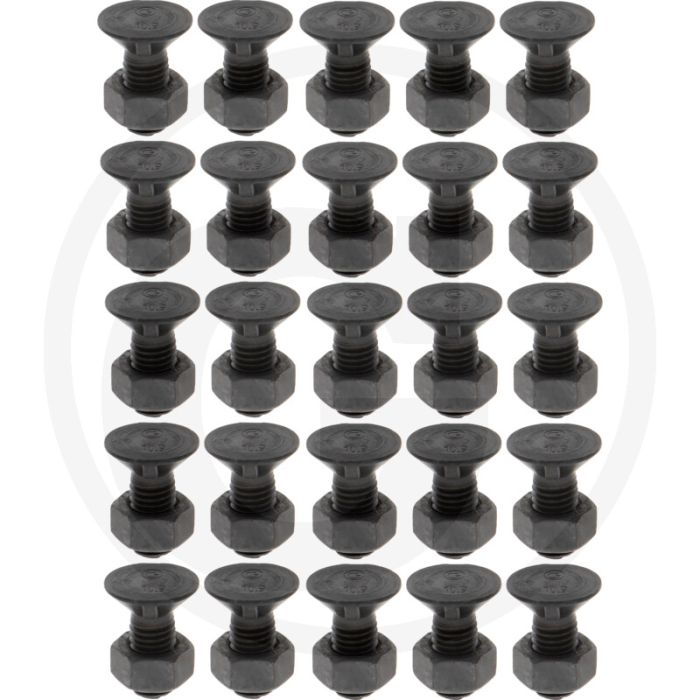 Boulon de charrue avec écrou classe de qualité : 10.9 l=30mm m12 x 1.75 din 11014 rond avec 2 ergots
